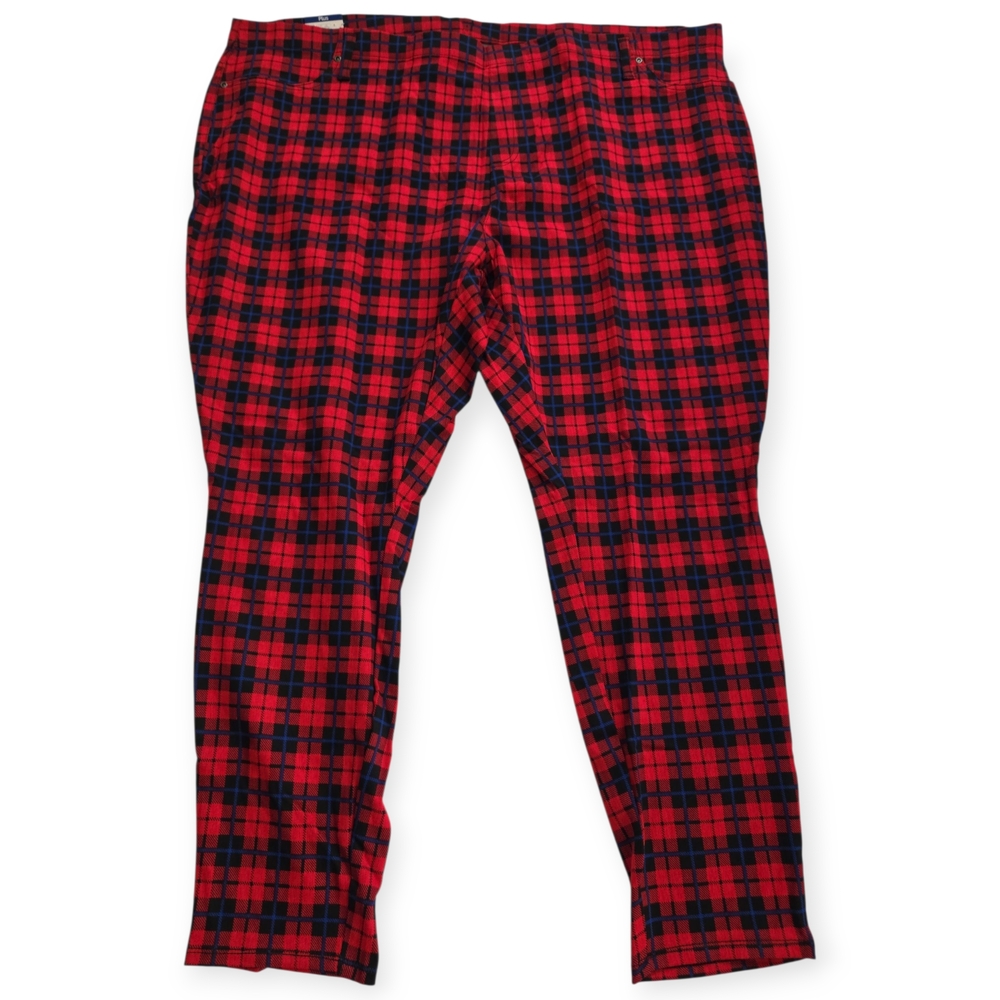 Terra & Sky Red and Black Checkered Skinny Pants